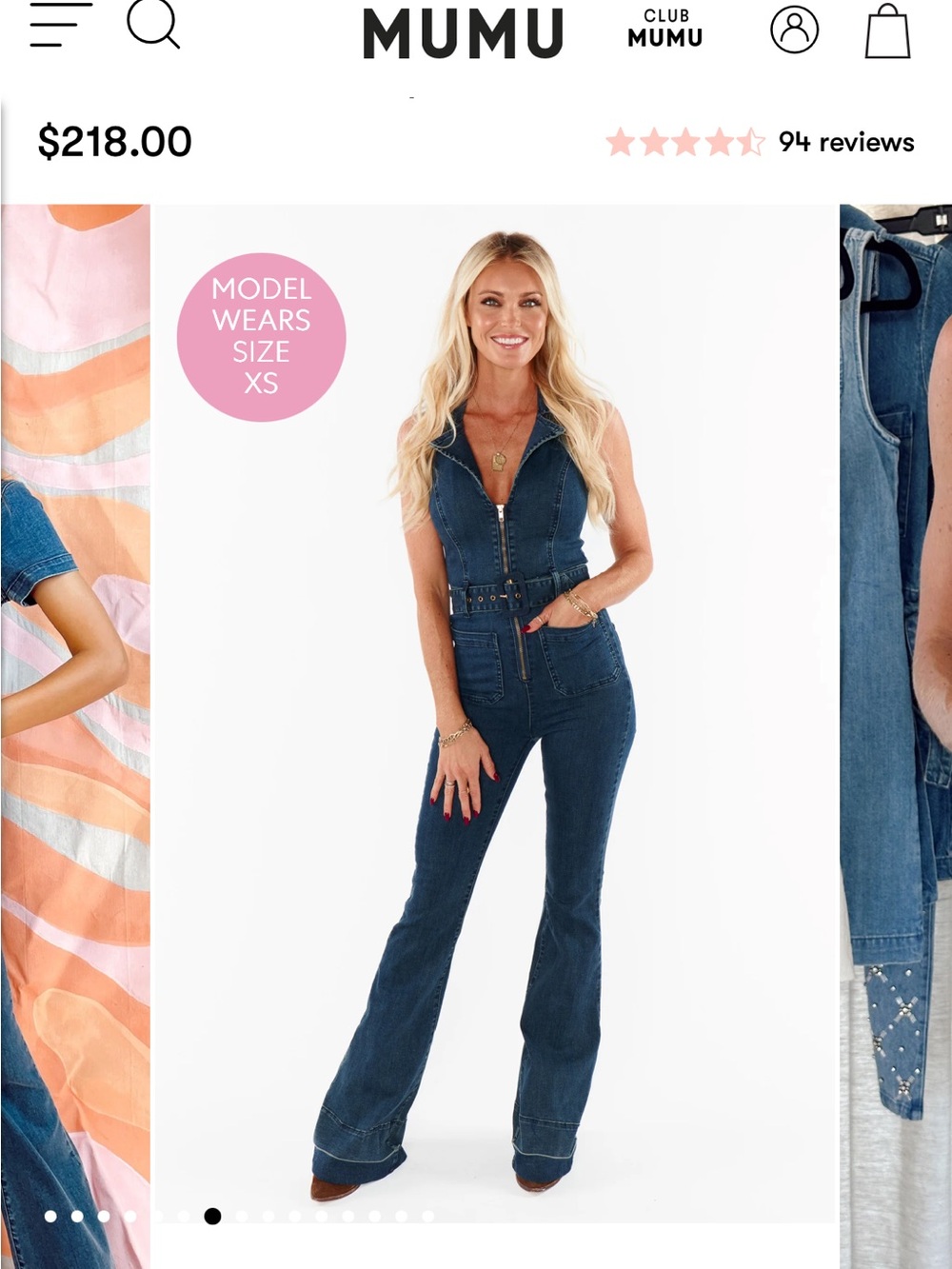 Show Me Your Mumu Dark Blue Denim Jumpsuit